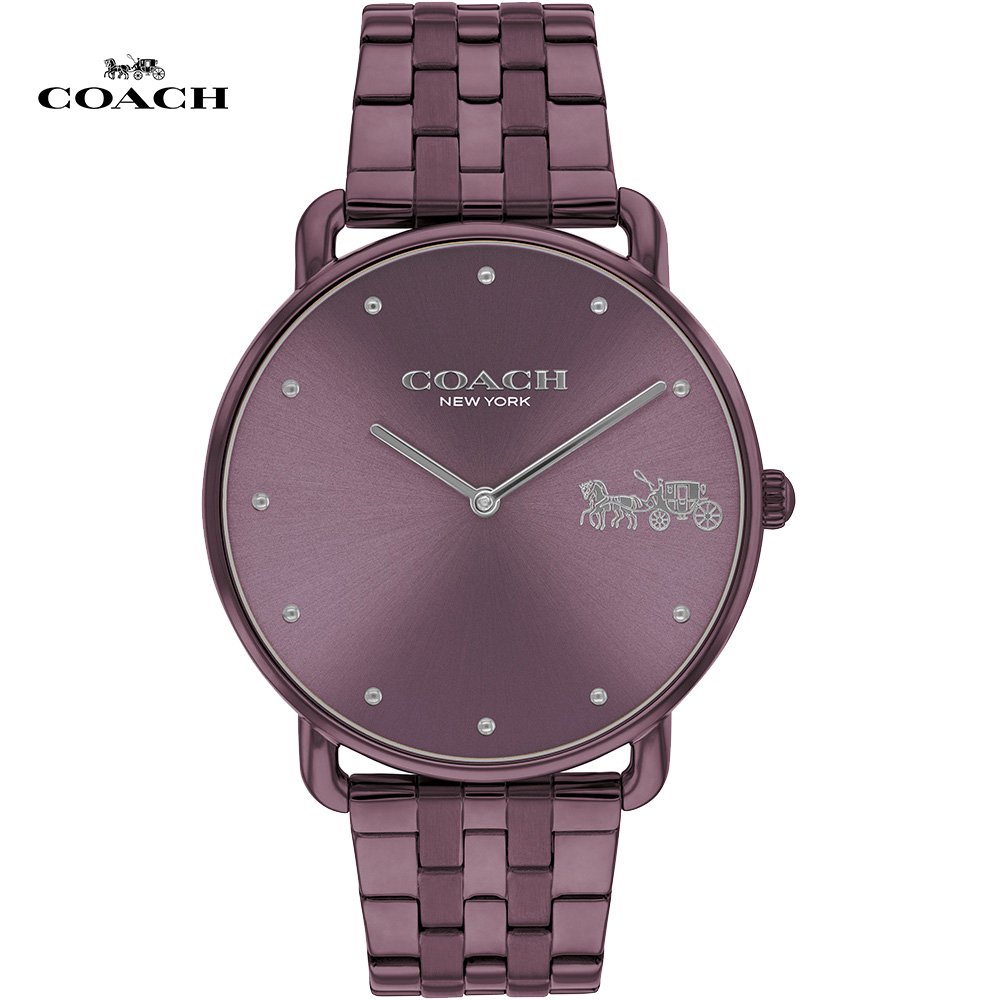 COACH 經典馬車時尚腕錶/紫/41mm/CO14504298