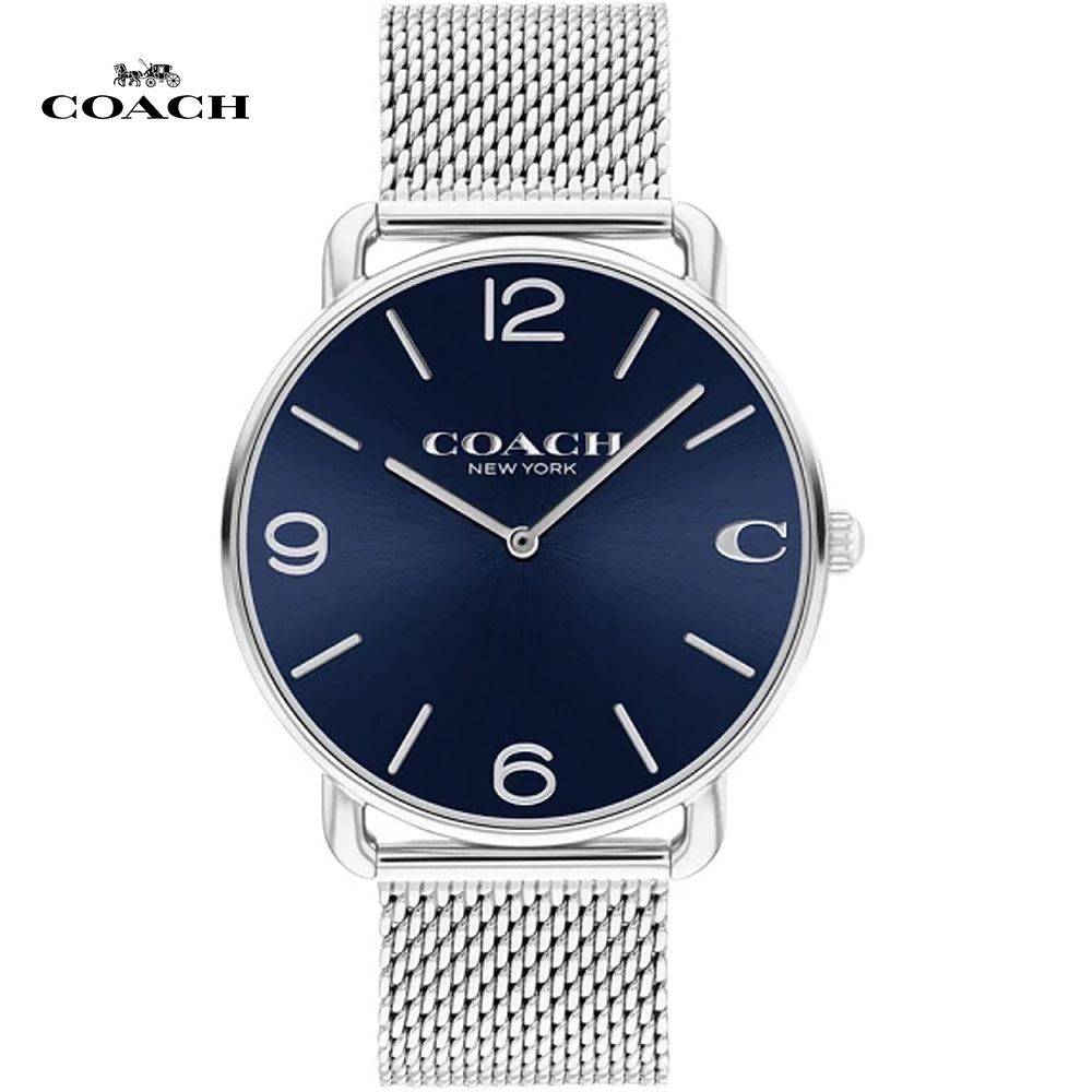 COACH 經典LOGO C 時尚腕錶/藍X銀/41mm/CO14602652