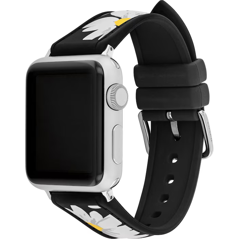 COACH Apple Watch 錶帶 38/40/41mm 適用 矽膠錶帶-雛菊(不含手錶)
