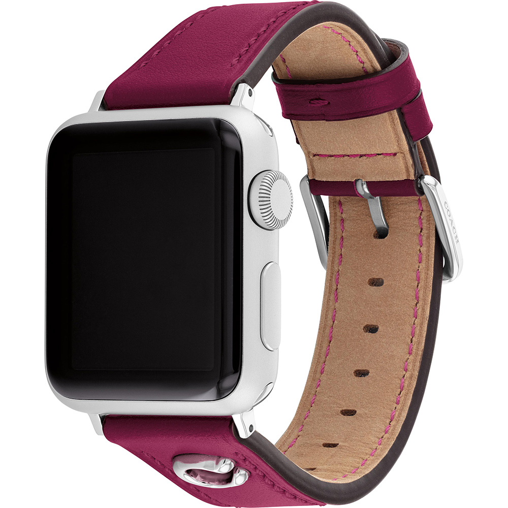 COACH Apple Watch 錶帶 38/40mm 適用 C字皮錶帶 - 紫色(不含手錶)