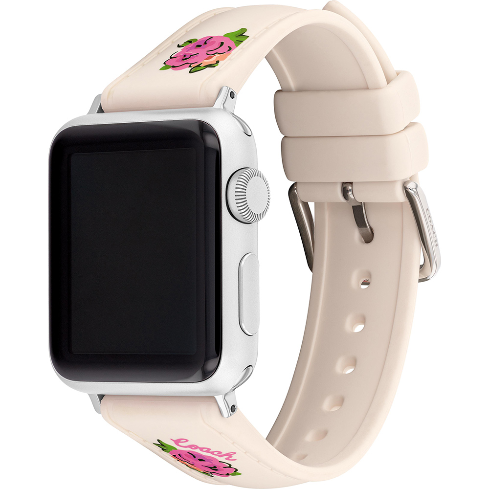 COACH Apple Watch 錶帶 38/40/41mm適用 優雅花朵 矽膠錶帶(不含手錶)