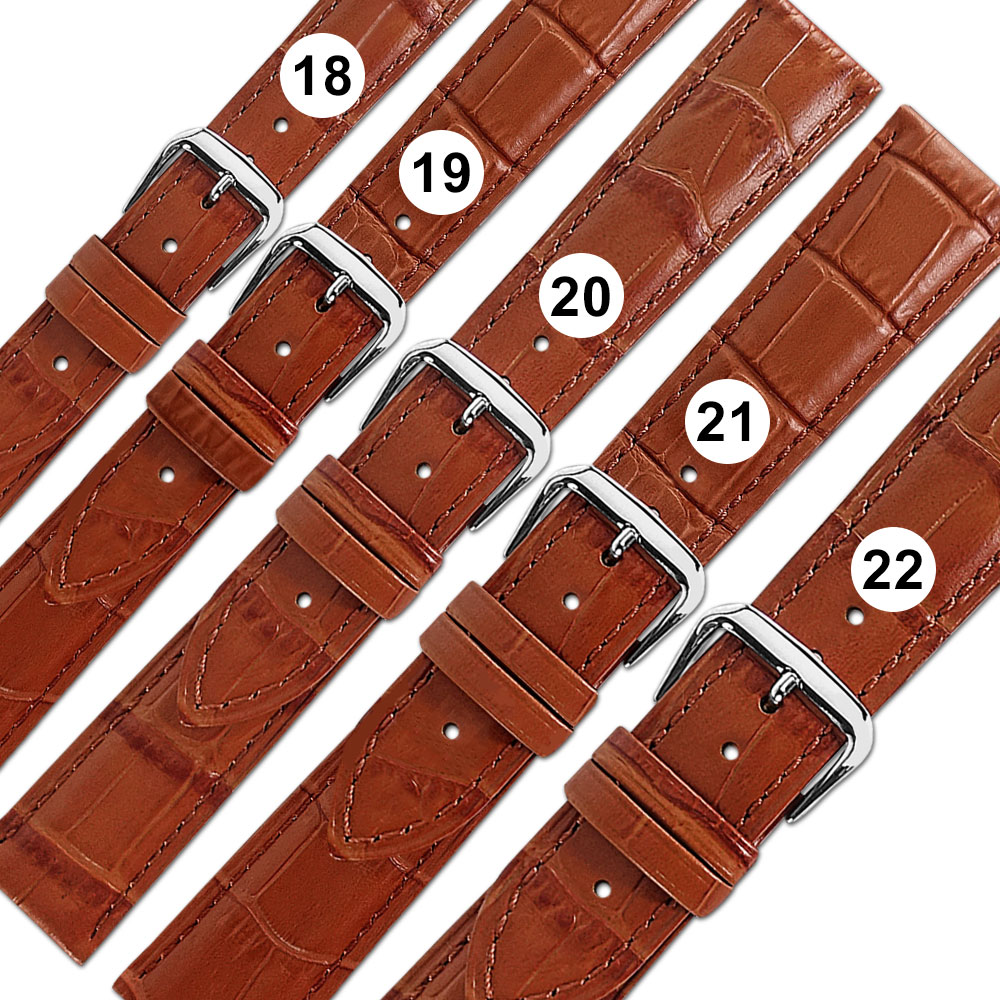 Watchband / 18.19.20.21.22mm / 各品牌通用 義大利進口 壓紋牛皮錶帶 淺咖啡色 ＃213-KT-04