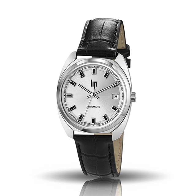 【lip】General De Gaulle法國總統時尚鋼帶機械腕錶-黑銀款/671030