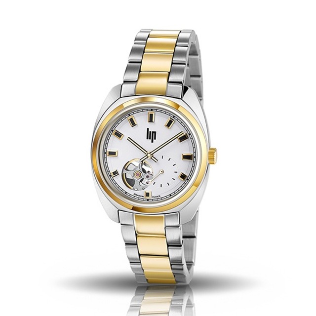 【lip】General De Gaulle法國總統時尚鋼帶機械腕錶-雙色金(小)/671336
