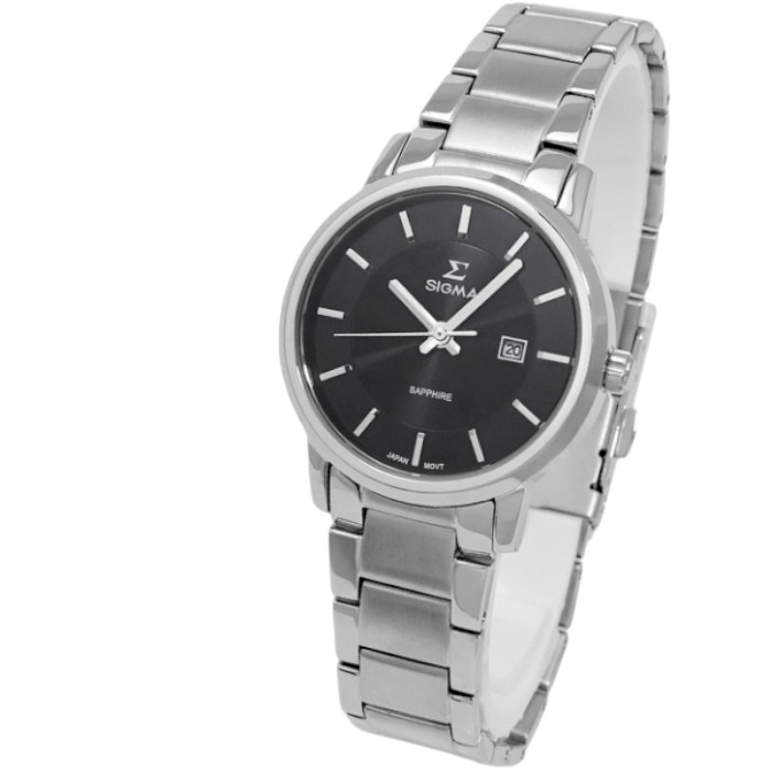 【SIGMA】1122L-01 日期顯示 藍寶石鏡面 鋼錶帶女錶 灰 30mm 平價實惠 台南 時代鐘錶