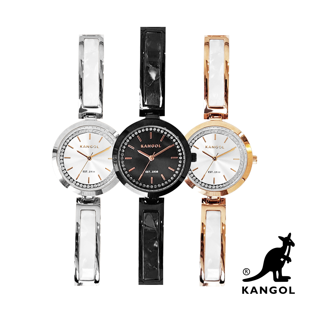 KANGOL奢華大理石紋晶鑽錶-任選 KG73330