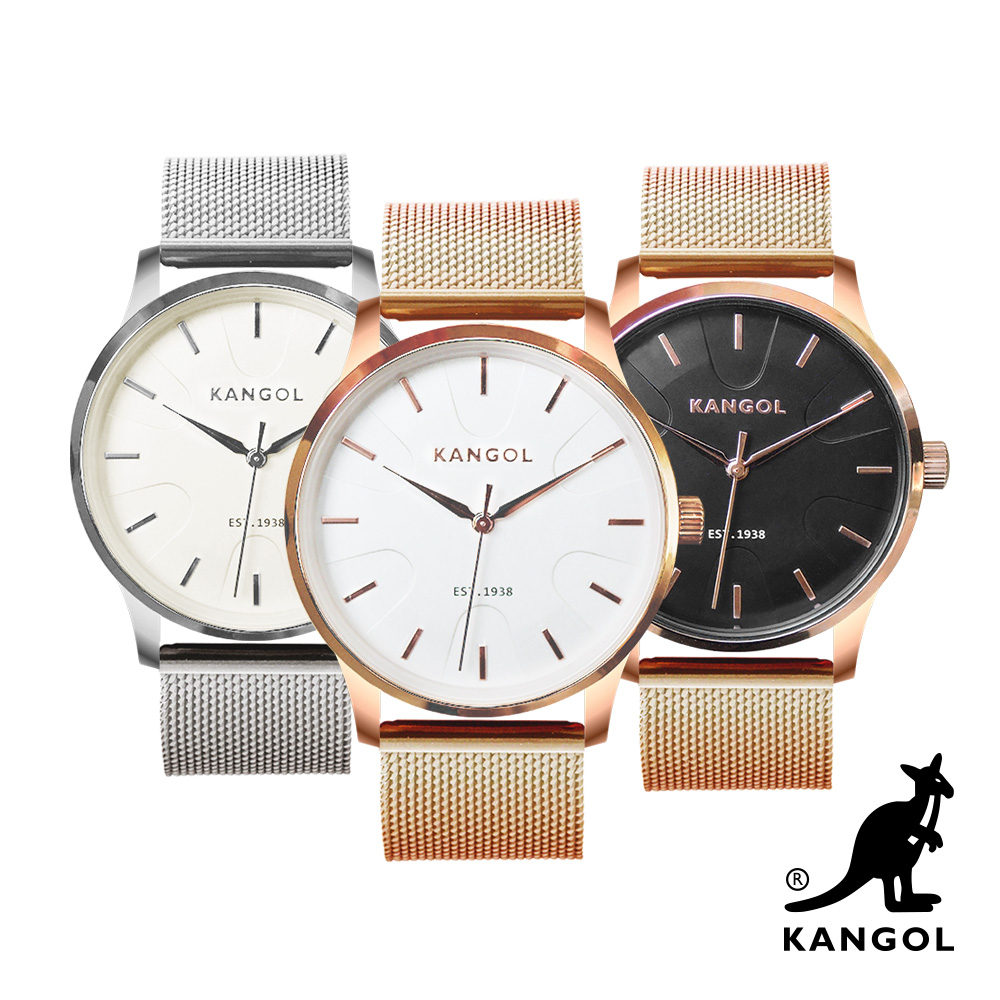 KANGOL簡約刻紋米蘭錶-任選 KG71838
