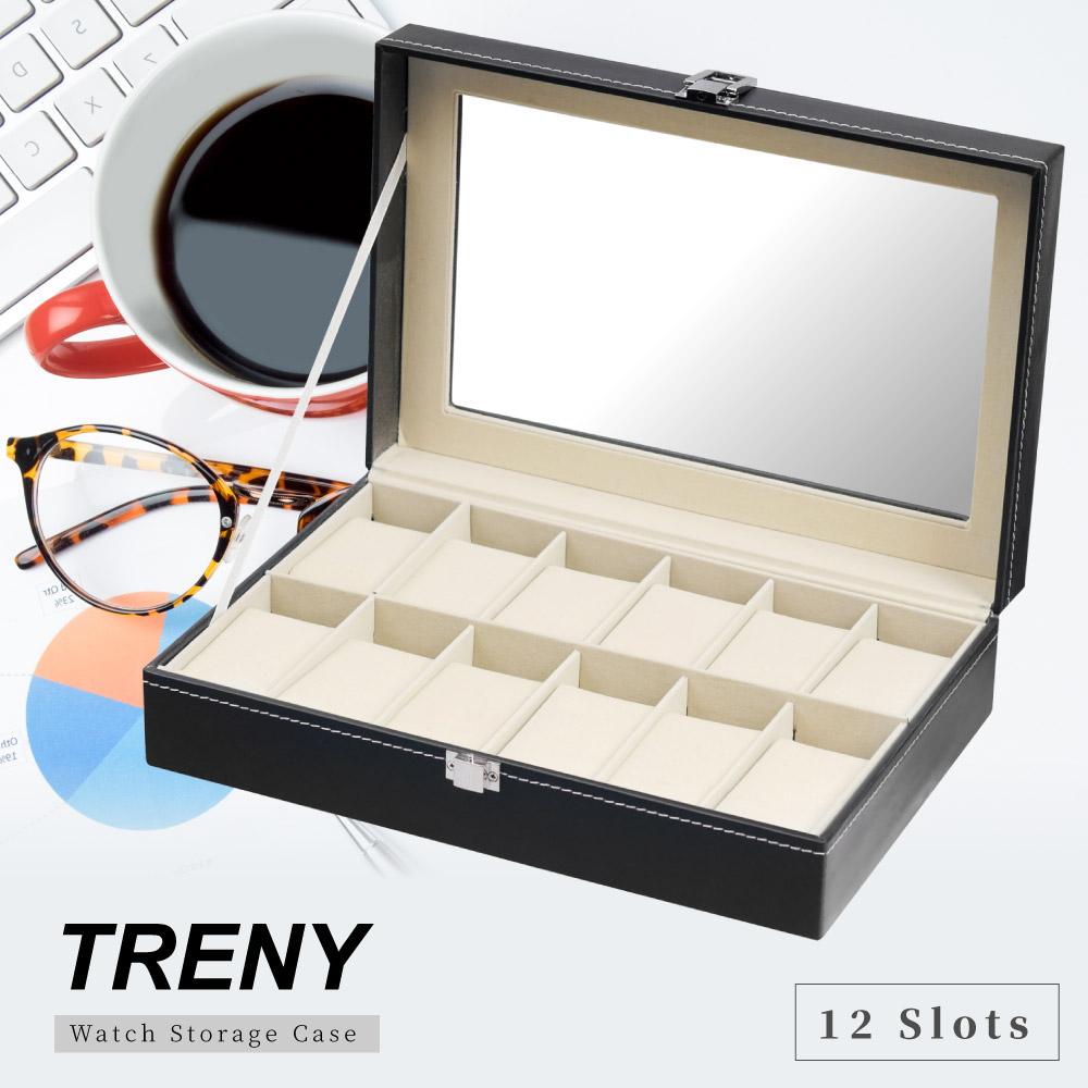 TRENY 12位 手錶收納盒 - 經典皮革