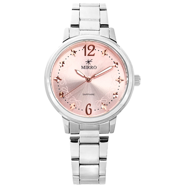 MIRRO 米羅 / 6998L-RPS / 典雅精緻 藍寶石水晶玻璃 不鏽鋼手錶 粉色 32mm