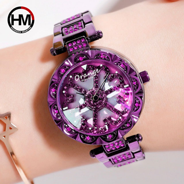 HANNAH MARTIN 時來運轉腕錶-紫(HM-6012)
