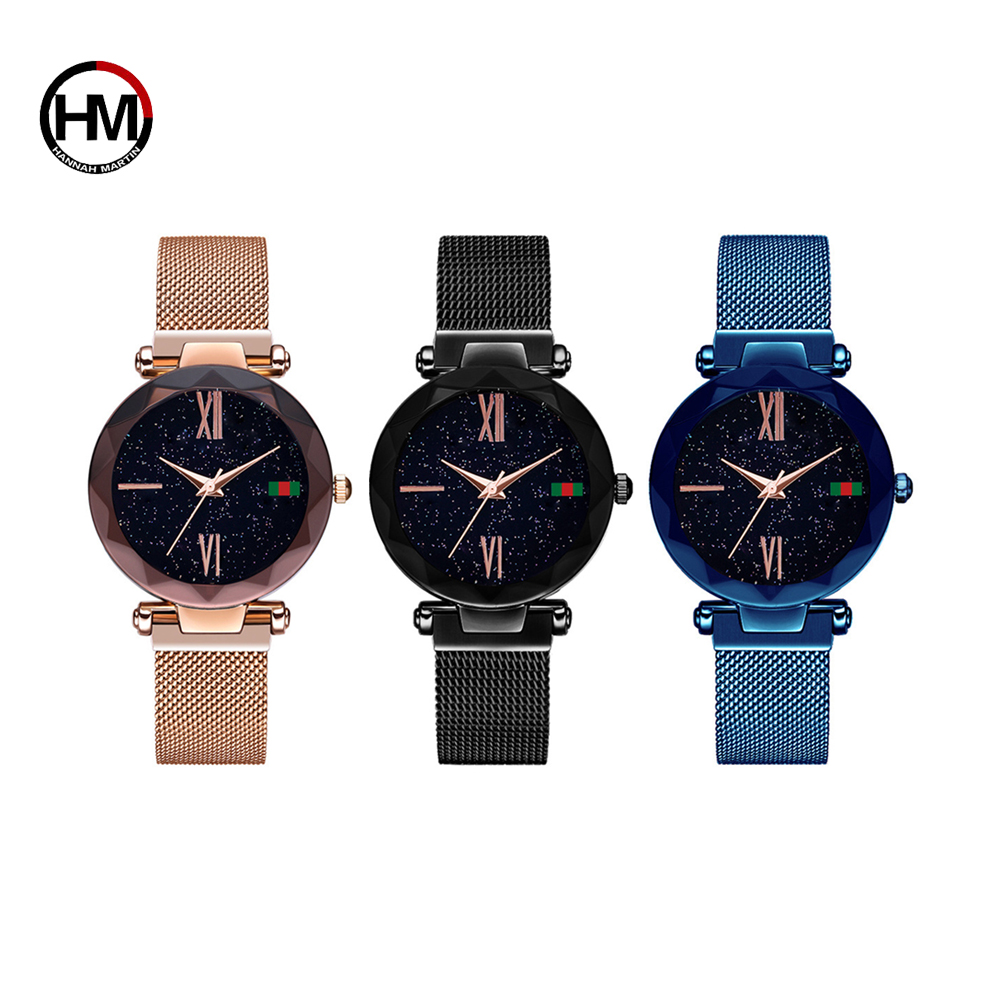 【HANNAH MARTIN】高質量手錶不銹鋼精鋼星空女士手錶(HM-D4)