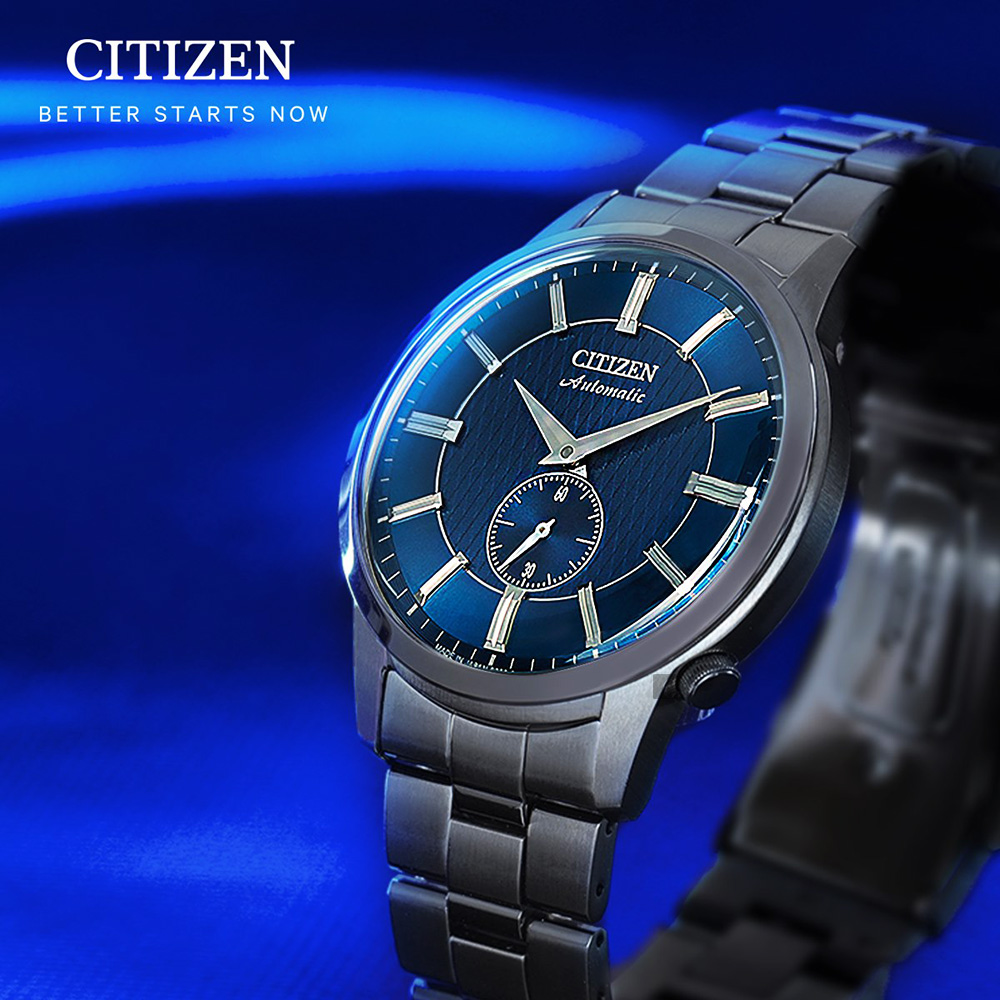 CITIZEN 星辰 小秒針紳士機械錶-藍/41mm NK5009-69N