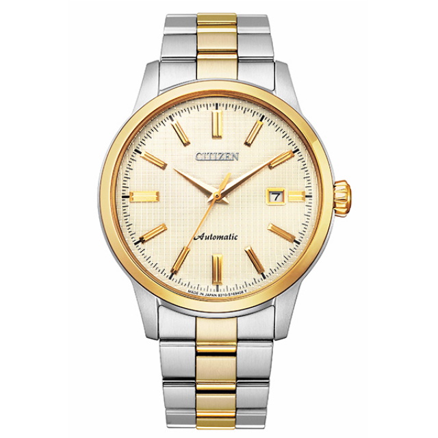 【CITIZEN】星辰 NK0004-94P 藍寶石鏡面 日期顯示 鋼錶帶機械男錶 銀/金 40.2mm