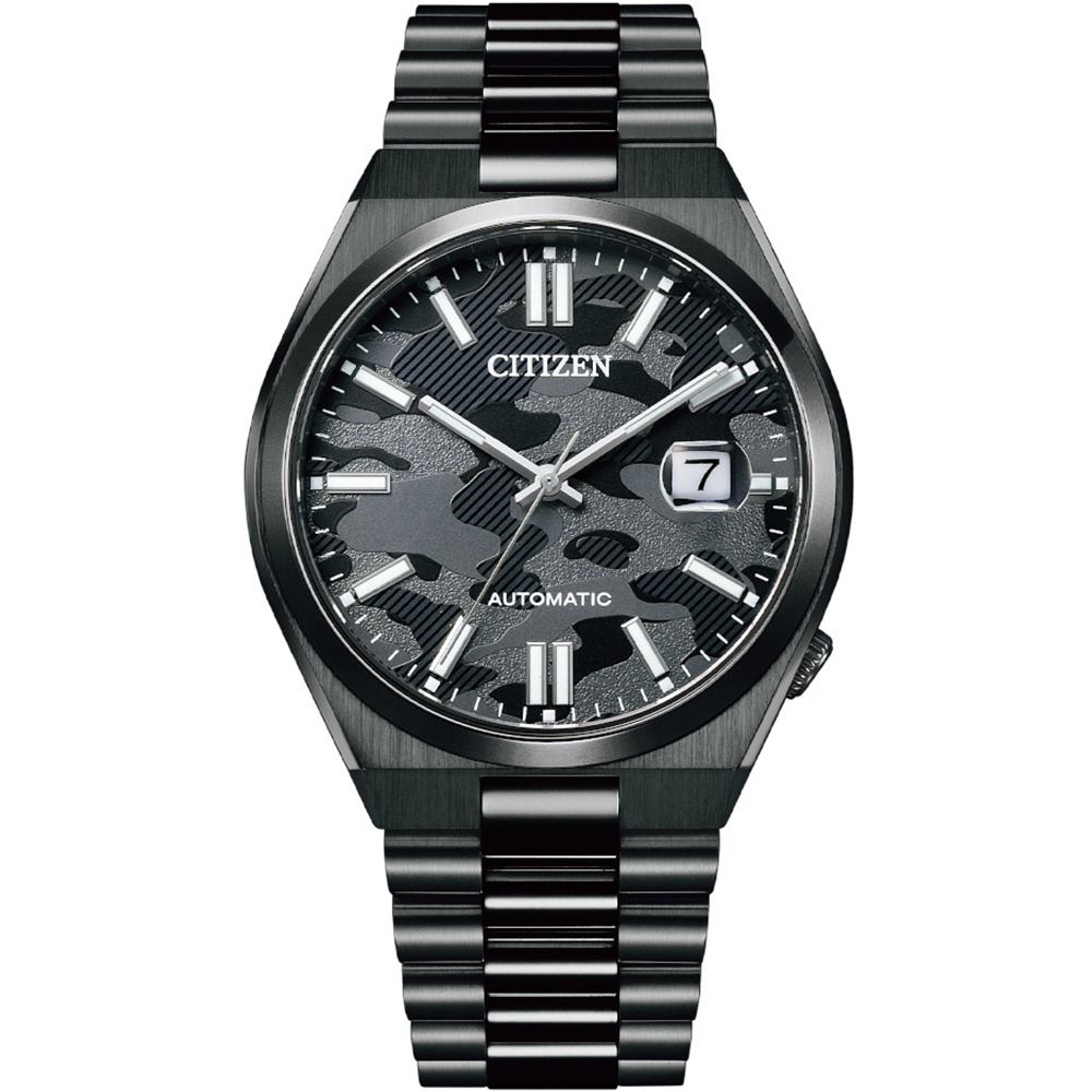 CITIZEN 星辰 聖誕推薦款酷黑質著機械錶/40mm/NJ0155-87E