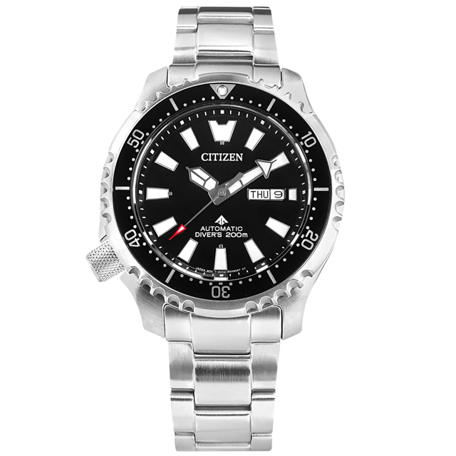 CITIZEN / NY0130-83E / PROMASTER 鋼鐵河豚 機械錶 潛水 防水 日期 不鏽鋼手錶 黑色 44mm