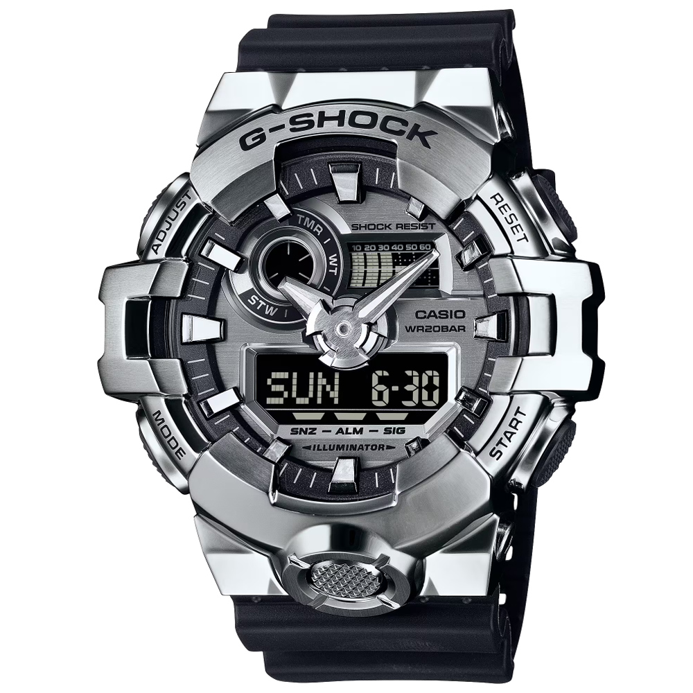 CASIO卡西歐 G-SHOCK 時尚金屬 雙顯腕錶 GM-700-1A