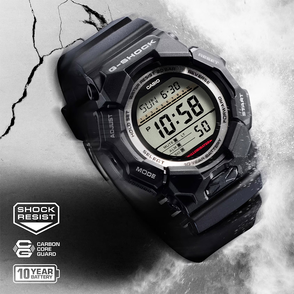 CASIO 卡西歐 G-SHOCK 10年電力 大螢幕電子錶 學生錶(GD-010-1)