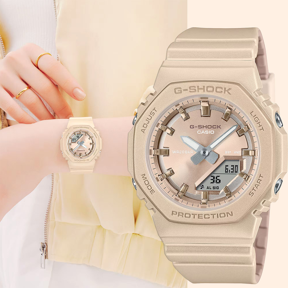 CASIO 卡西歐 G-SHOCK 珍珠光系列八角手錶 女錶(GMA-P2100ST-9A)