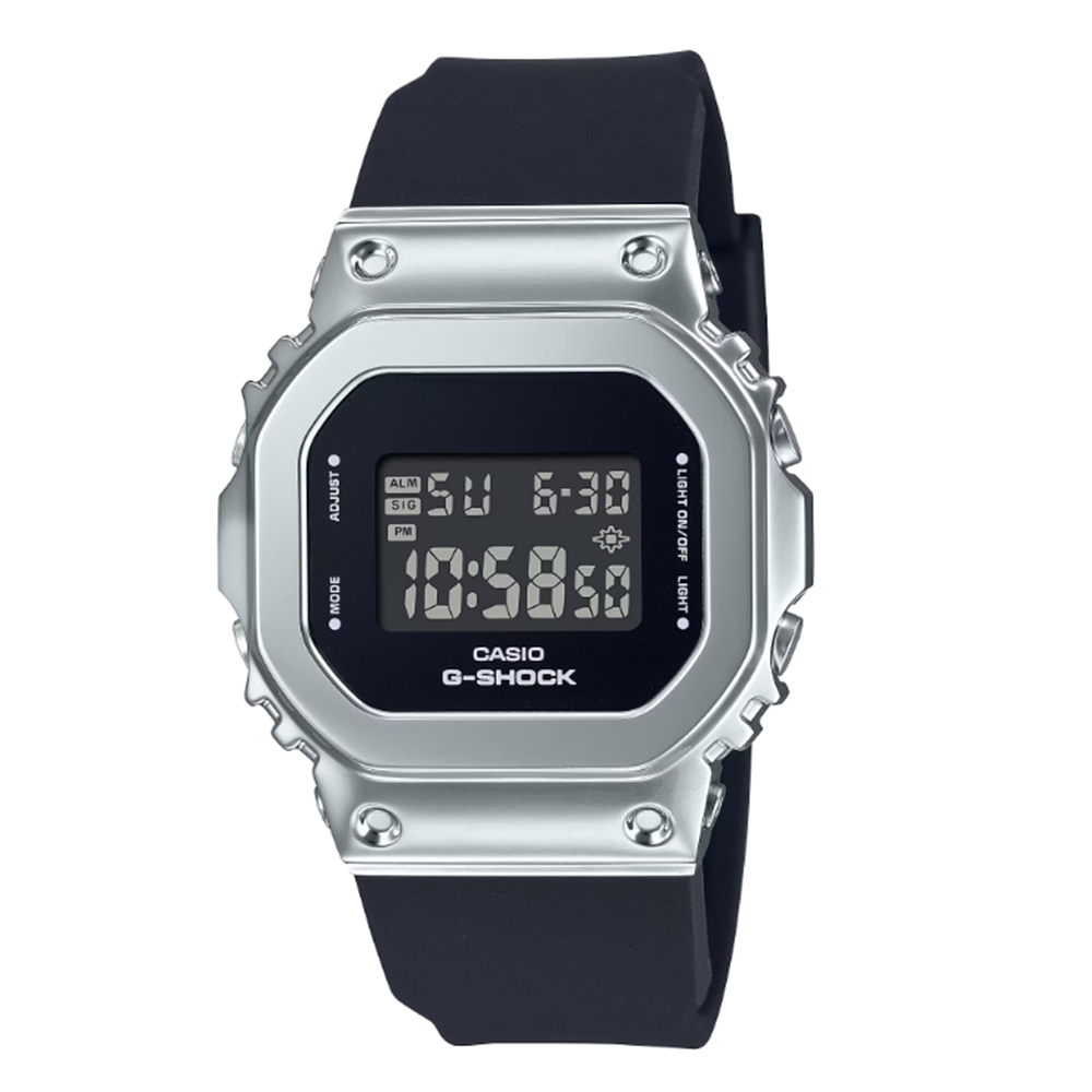 【CASIO 卡西歐】G-SHOCK 工業風金屬感電子錶 銀 GM-S5600-1 38.4mm