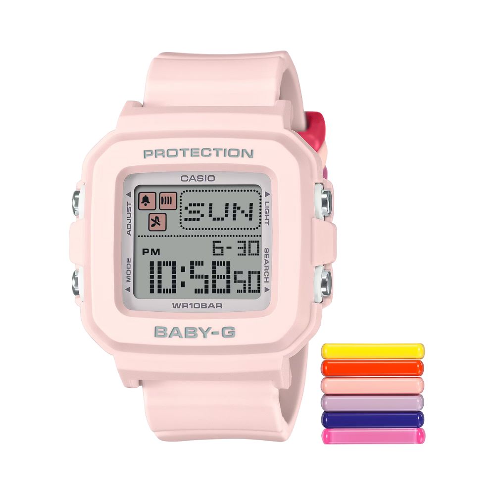 【CASIO 卡西歐】BABY-G+PLUS 系列 俏皮趣味電子錶款 粉色 BGD-10L-4 39mm