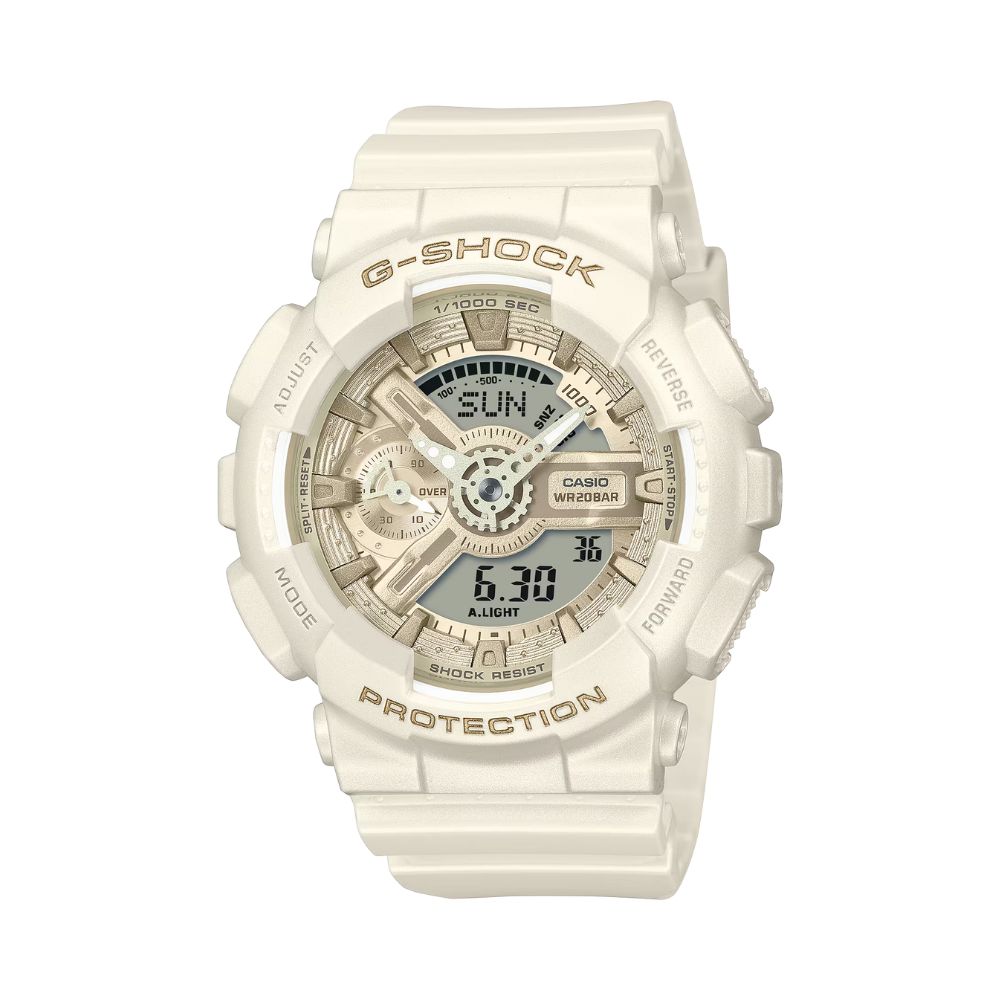 【CASIO 卡西歐】G-SHOCK 奢華質感系列 光澤白 GMA-S110ST-7A 45.9mm