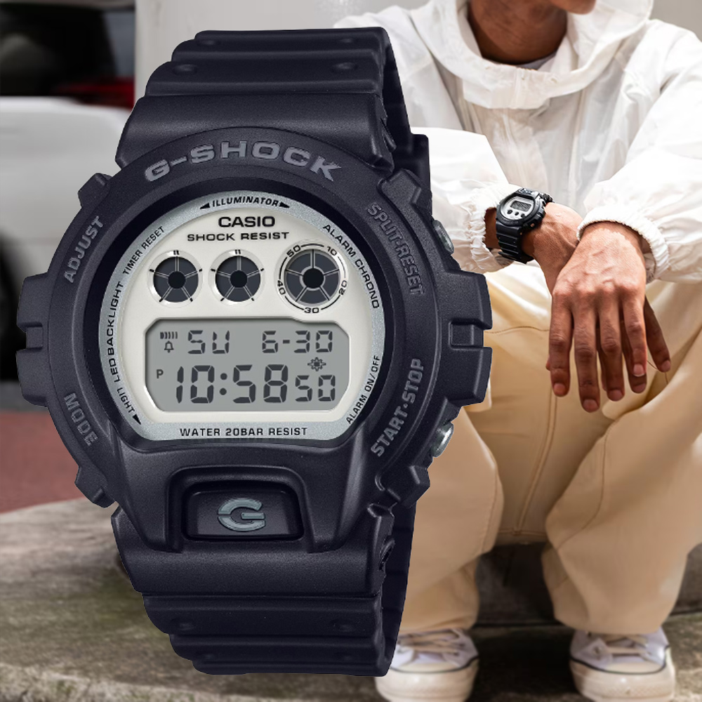 CASIO 卡西歐 G-SHOCK 大膽時尚 搶眼黑白對比電子錶 DW-6900WD-1