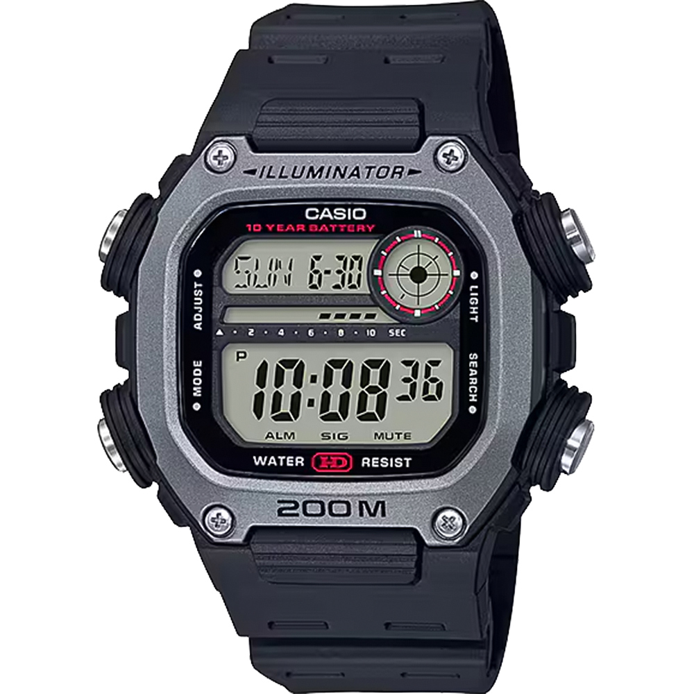 CASIO 卡西歐 10年電力 世界時間多功能運動型電子錶 手錶-黑 DW-291H-1AV