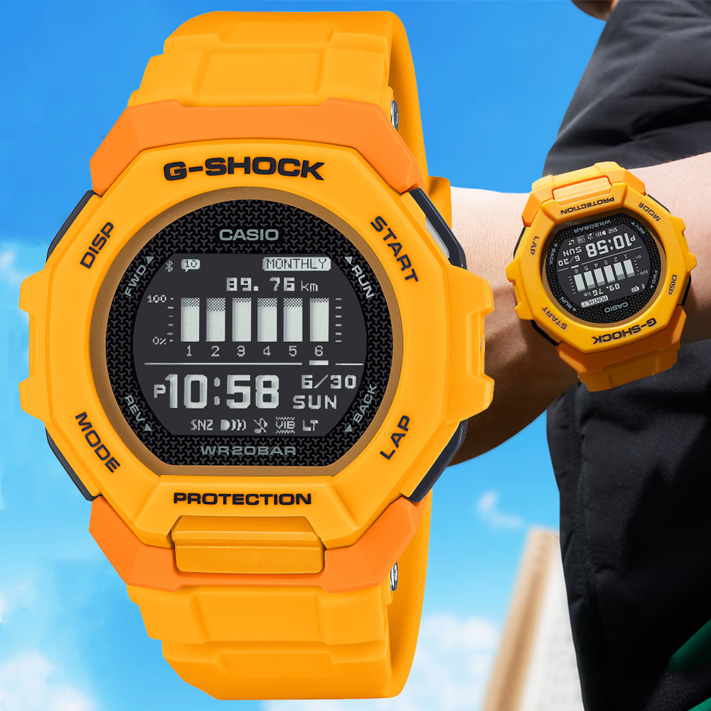 CASIO卡西歐 G-SHOCK 藍芽連線 輕巧運動電子腕錶 GBD-300-9