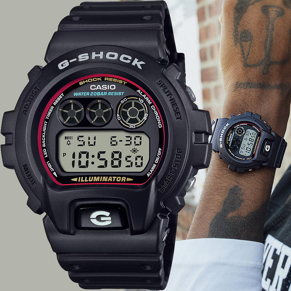 CASIO 卡西歐 G-SHOCK 經典配色電子錶 學生錶 手錶 DW-6900RL-1