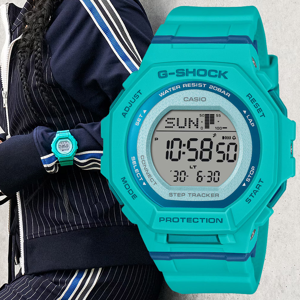 CASIO卡西歐 G-SHOCK 藍芽連線 計步運動電子腕錶 GMD-B300SC-2