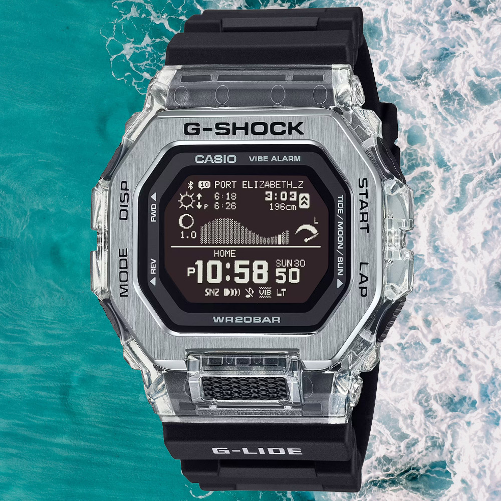 CASIO卡西歐 G-SHOCK 藍芽連線 夏季衝浪電子腕錶 GBX-100S-1