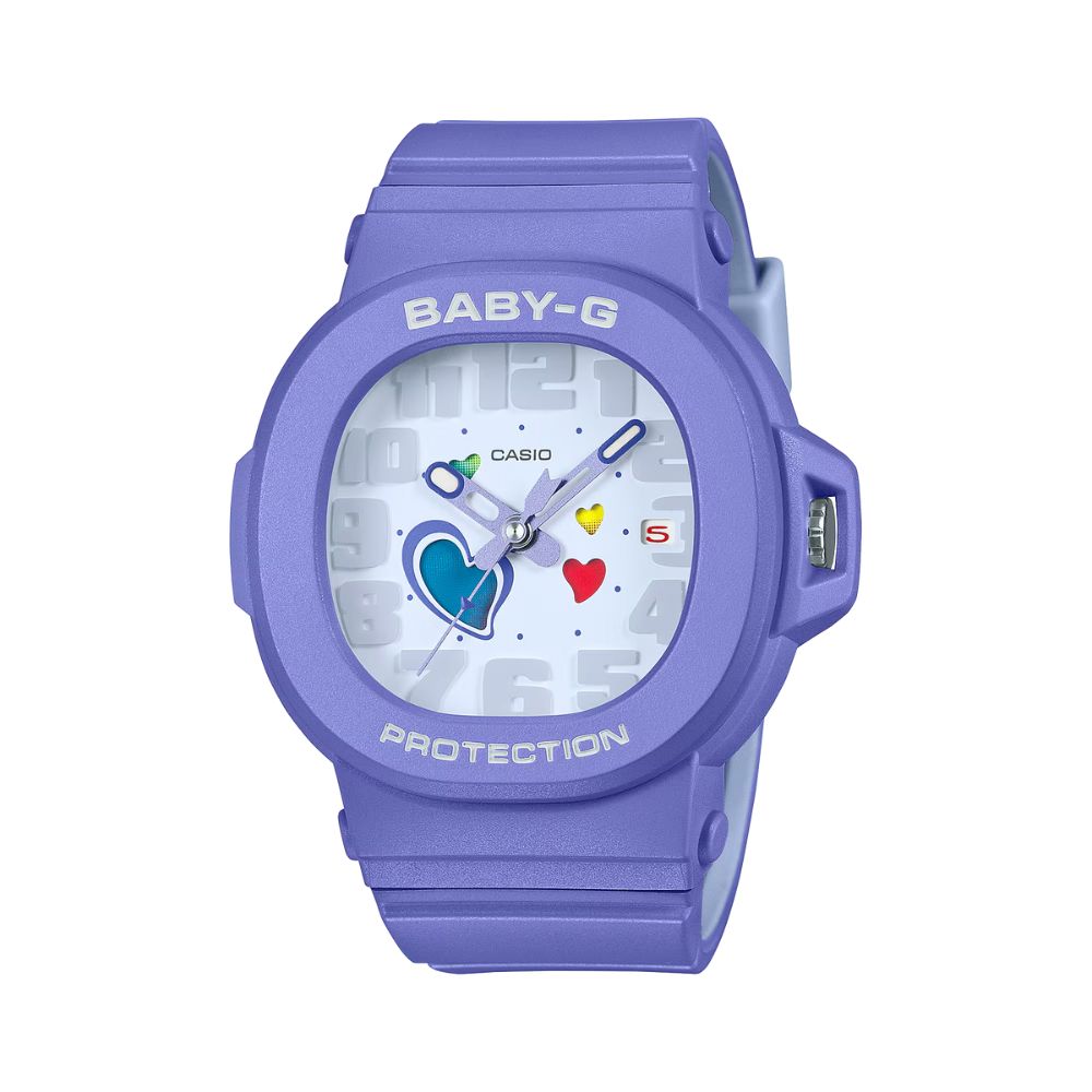 【CASIO 卡西歐】BABY-G 迷人魅力 繽紛俏皮 突顯愛心錶款 紫 BGA-10-6A 42.1mm