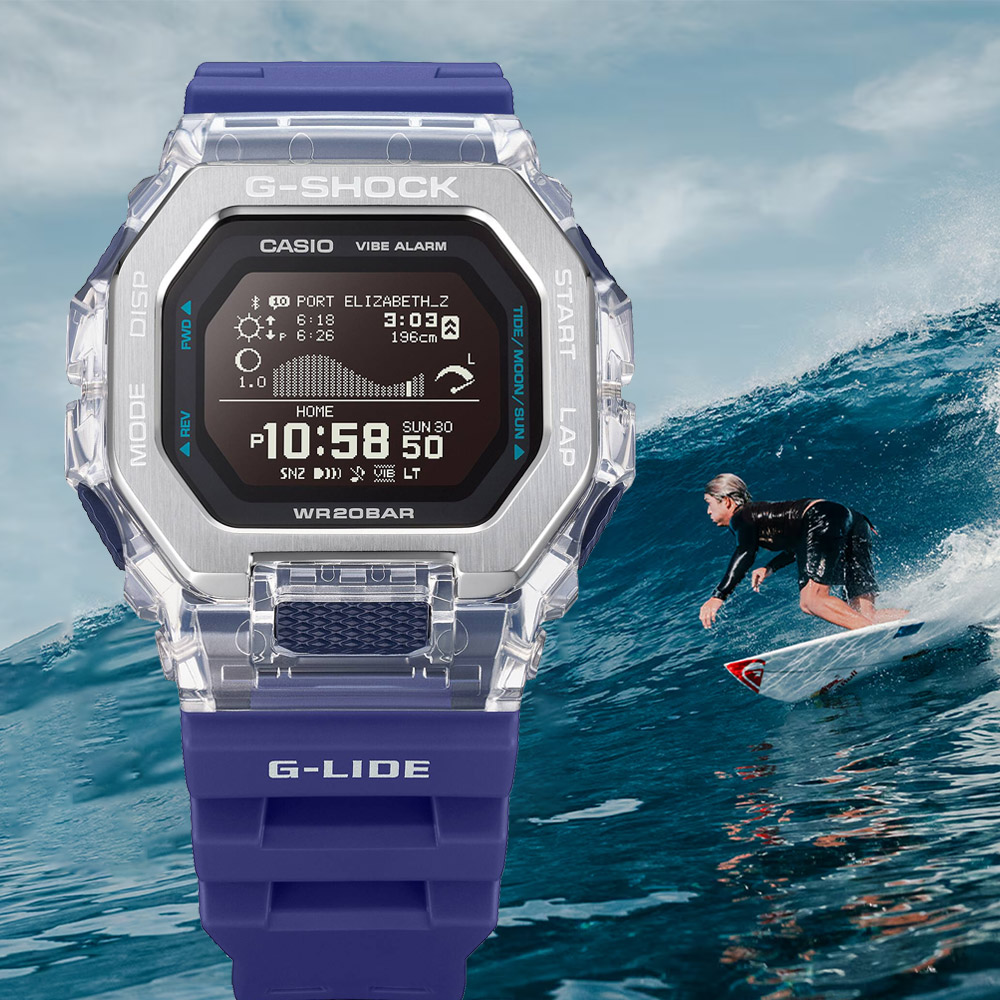 CASIO 卡西歐 G-SHOCK 衝浪運動藍芽電子錶 手錶 學生錶(GBX-100S-2)