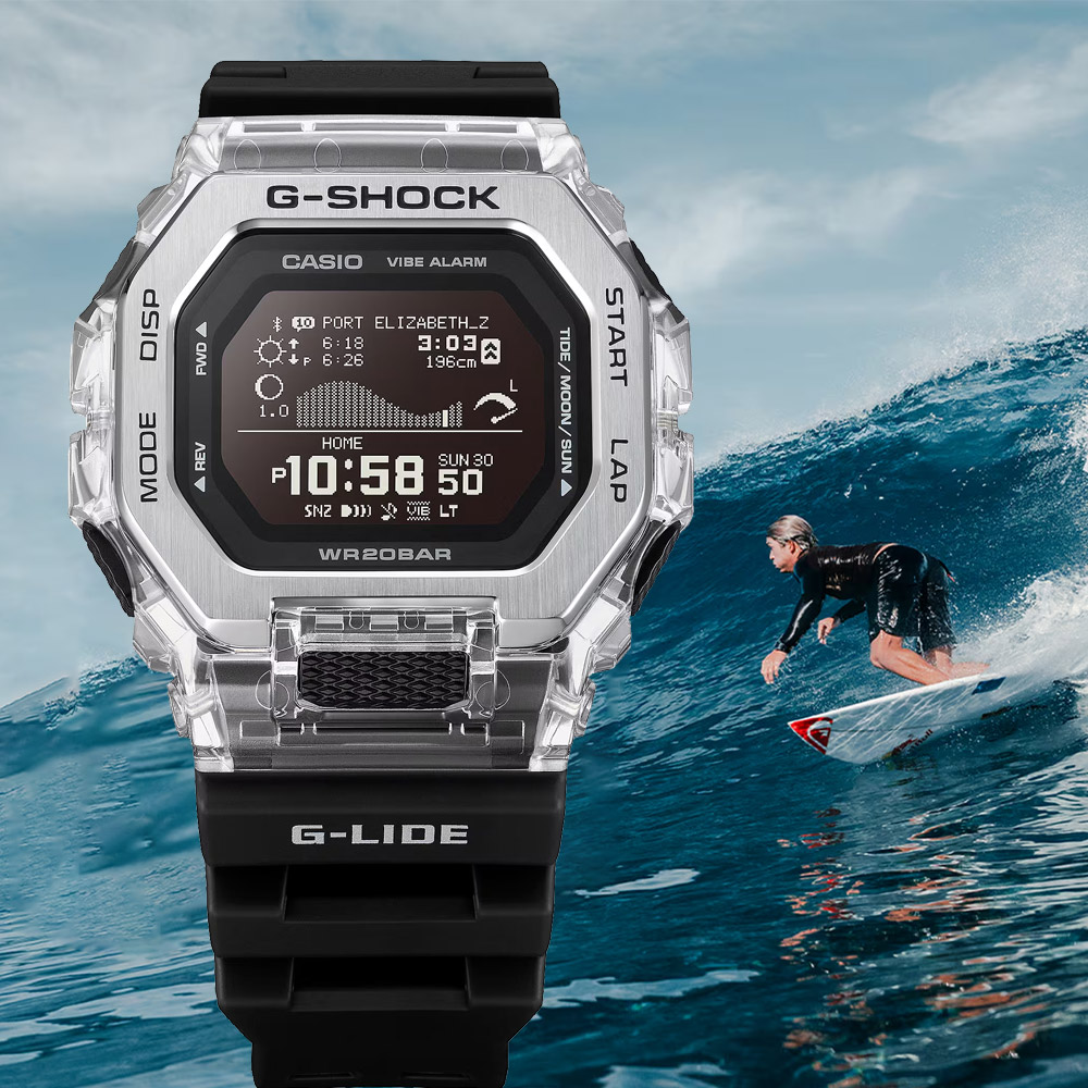 CASIO 卡西歐 G-SHOCK 衝浪運動藍芽電子錶 手錶 學生錶(GBX-100S-1)