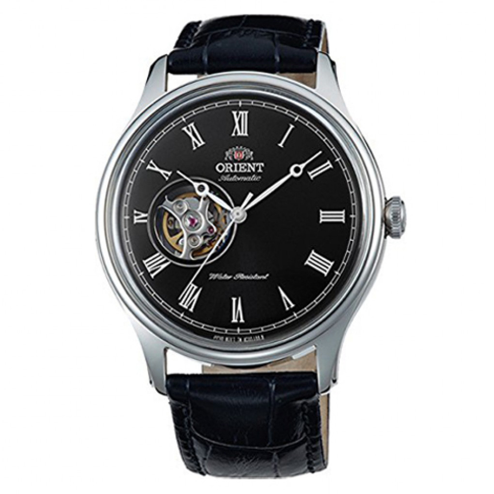 ORIENT東方錶 宏觀世界手動上鍊鏤空機械腕錶-黑面銀框x43mm-FAG00003B0