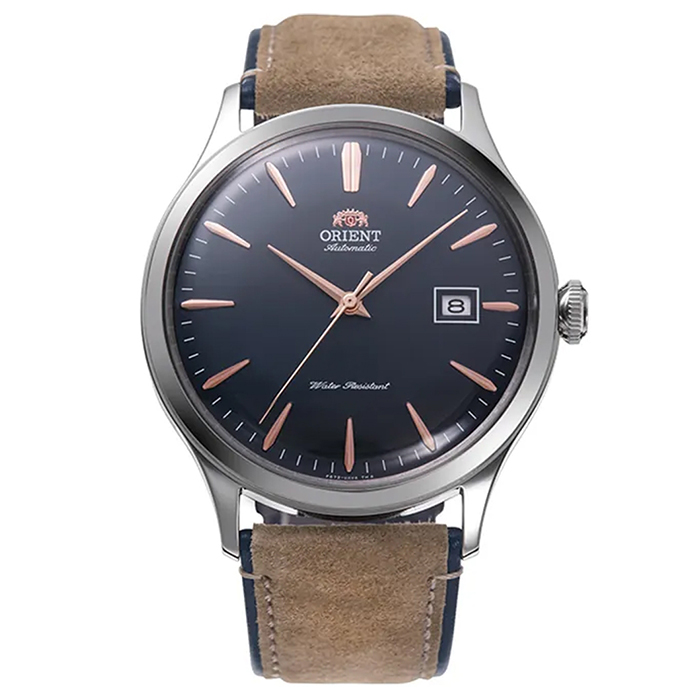【ORIENT】東方錶 Date Ⅱ 系列 經典復古 RA-AC0P02L 日期 皮錶帶 機械男錶 深藍色 42mm