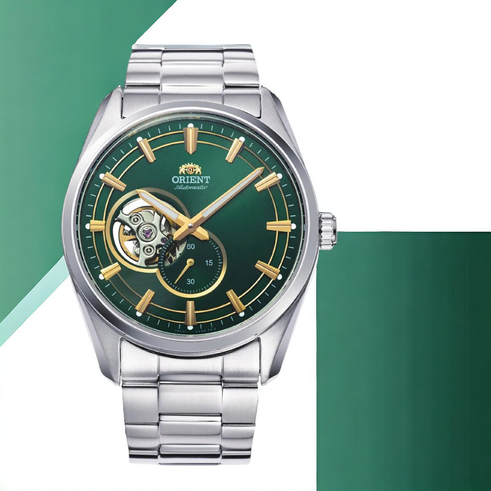 ORIENT 東方錶 Semi-Skeleton 系列 鏤空 小秒針機械錶 男錶 綠色 藍寶石-RA-AR0008E