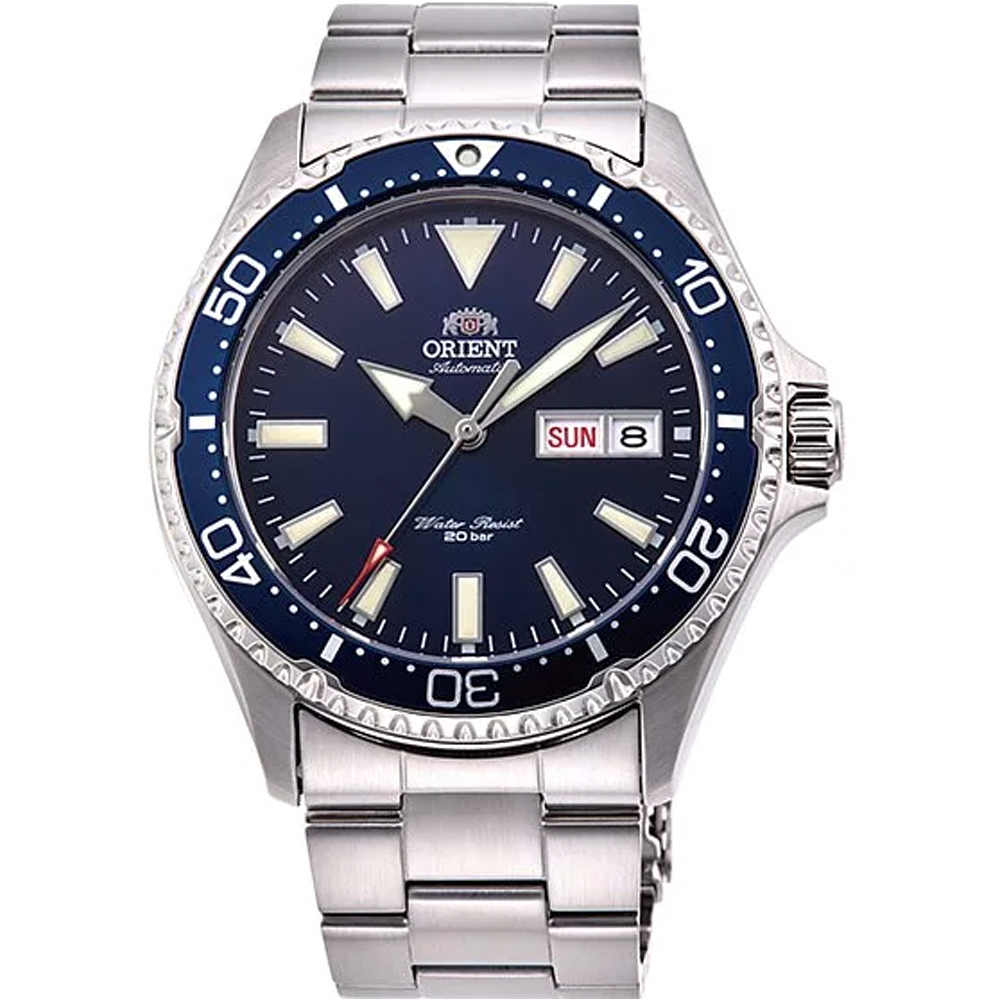 ORIENT 東方錶 藍水鬼 200米潛水機械錶-銀x藍/41.8mm RA-AA0002L