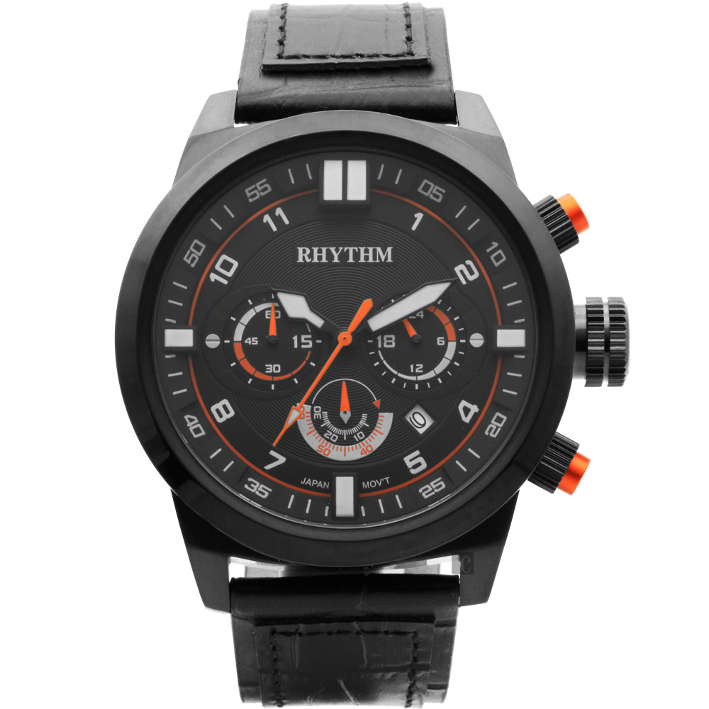 RHYTHM 日本麗聲 三眼計時手錶-48mm SI1602L03