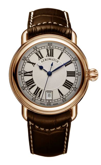 AEROWATCH 瑞士愛羅錶 經典羅馬時刻機械錶款 - A60900 R101
