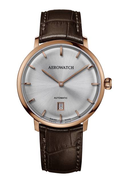 AEROWATCH 瑞士愛羅錶 超薄機械錶款 - A67975 RO01
