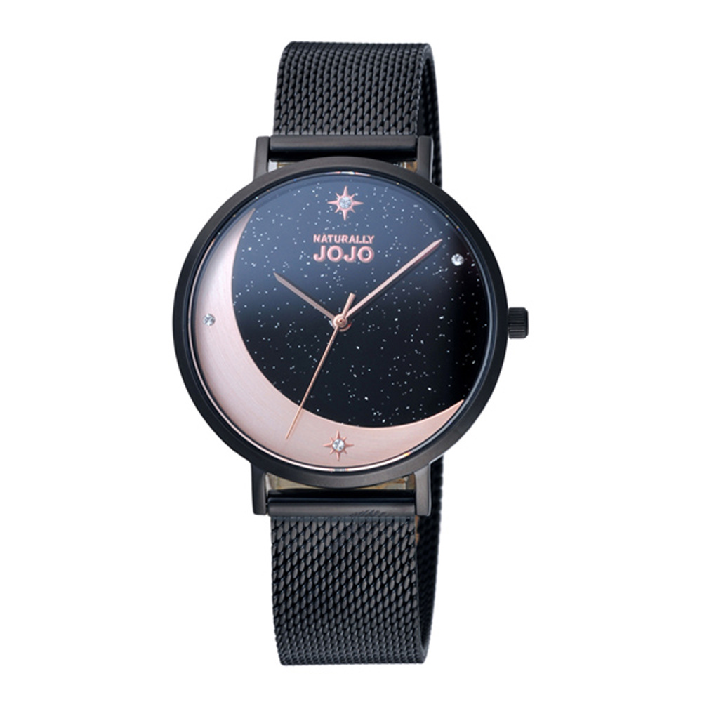 NATURALLY JOJO 星辰照耀時尚腕錶-黑