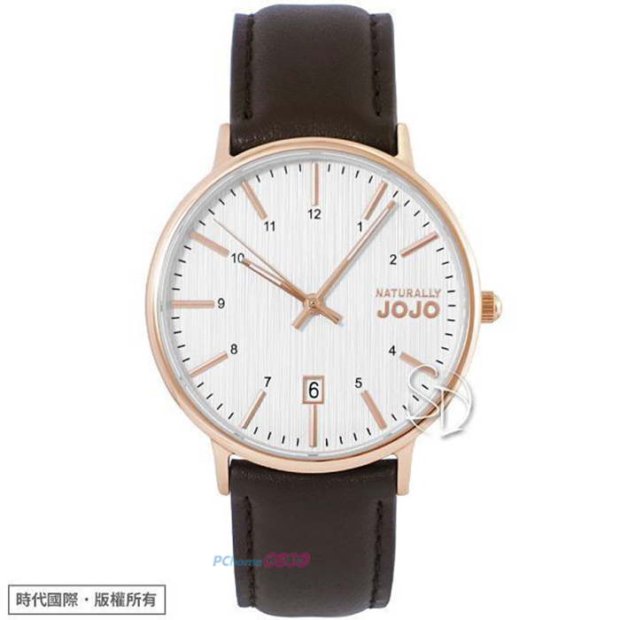 【Naturally JOJO】JO96898-80RM 日期顯示 木紋 皮錶帶男錶 白 40mm 台南 時代鐘錶