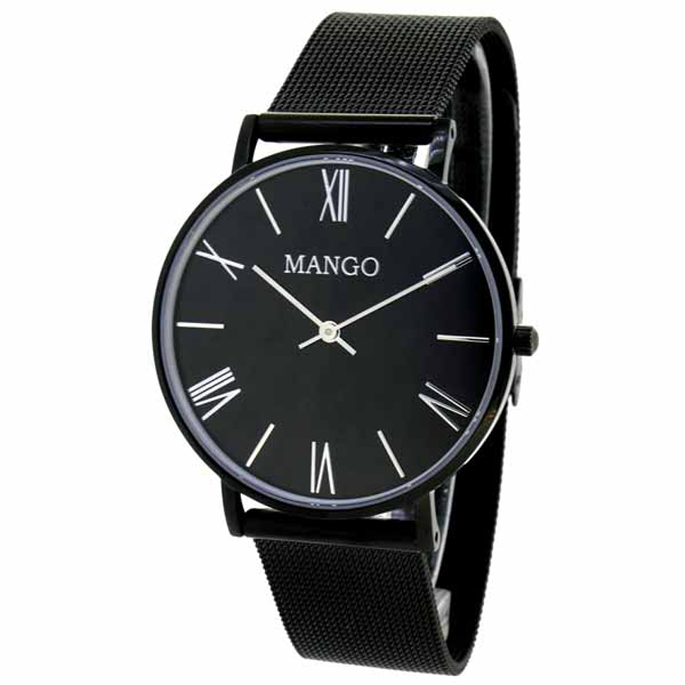 MANGO 絃樂獨奏時尚米蘭腕錶-MA6715L-BK