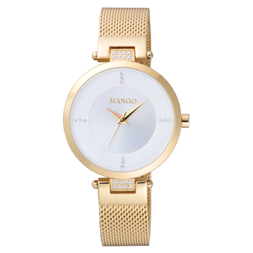 MANGO 魅力無限晶鑽腕錶-金
