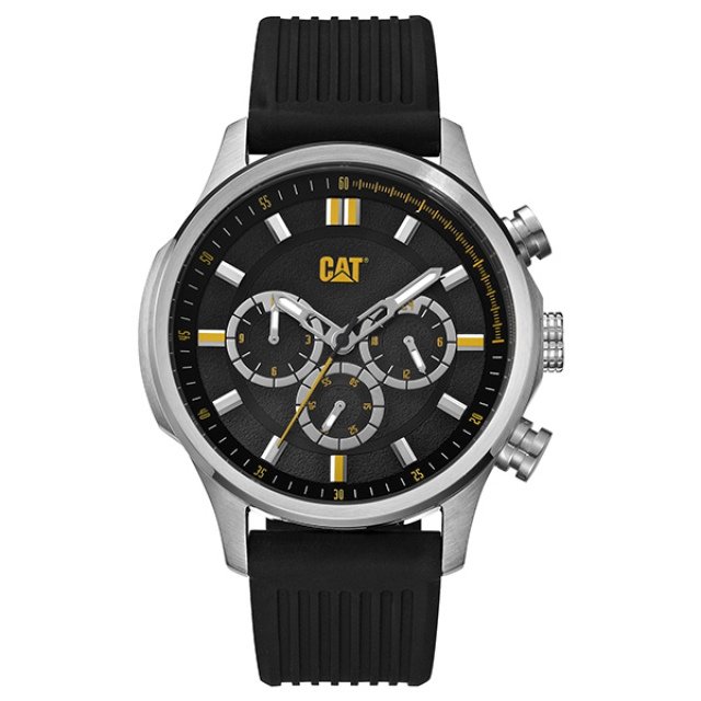 【CAT Watch】MAVERICK時尚三眼潮流真皮腕錶-內斂銀/AG.149.21.127