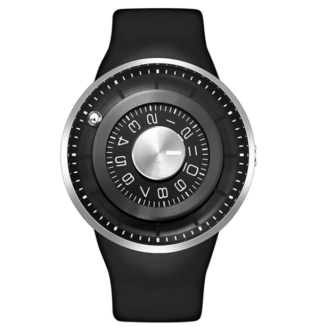 【odm】JUPITER木星系列滾珠設計腕錶-黑銀款/DD159-01