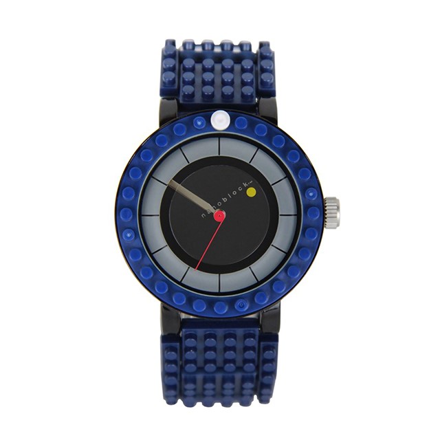 【nanoblock】圓框系列樂高積木錶-藍Ｘ黑/ARD-05