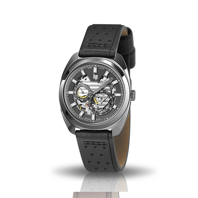 【lip】General De Gaulle法國總統時尚鋼帶機械腕錶-沉穩黑/671364
