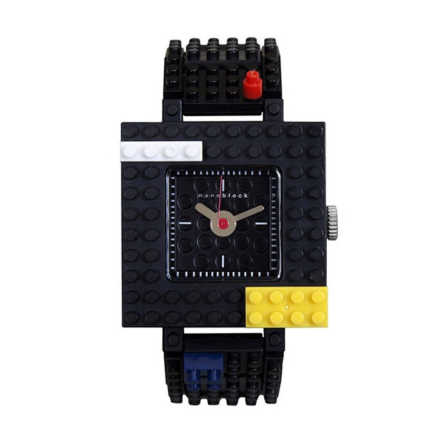 【nanoblock】方框系列樂高積木錶-黑/NSQ-02